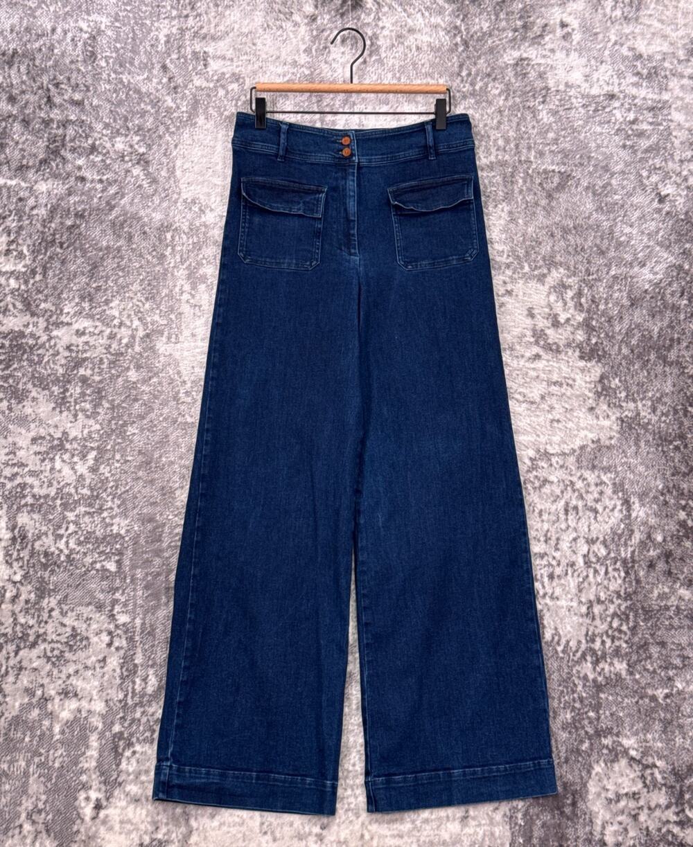 Sessun Jeans 38 / US 6 Womens Manhattan Loose Wide Straight Patch Pocket Cargo